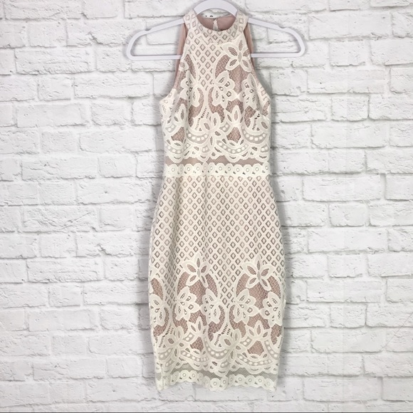 ASOS Dresses & Skirts - ASOS High Neck CutOut Back Floral Lace Dress Size0